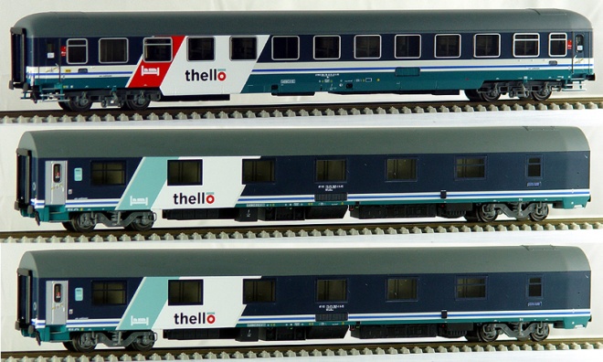 Set of 3 Passenger cars of EuroNight "Thello" running between Venice and Paris (Set 1)<br /><a href='images/pictures/ACME/55082.jpg' target='_blank'>Full size image</a>